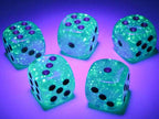 Borealis Teal/gold 7-Dice / 16mm / 12mm / 30mm Luminary - 7-Dice