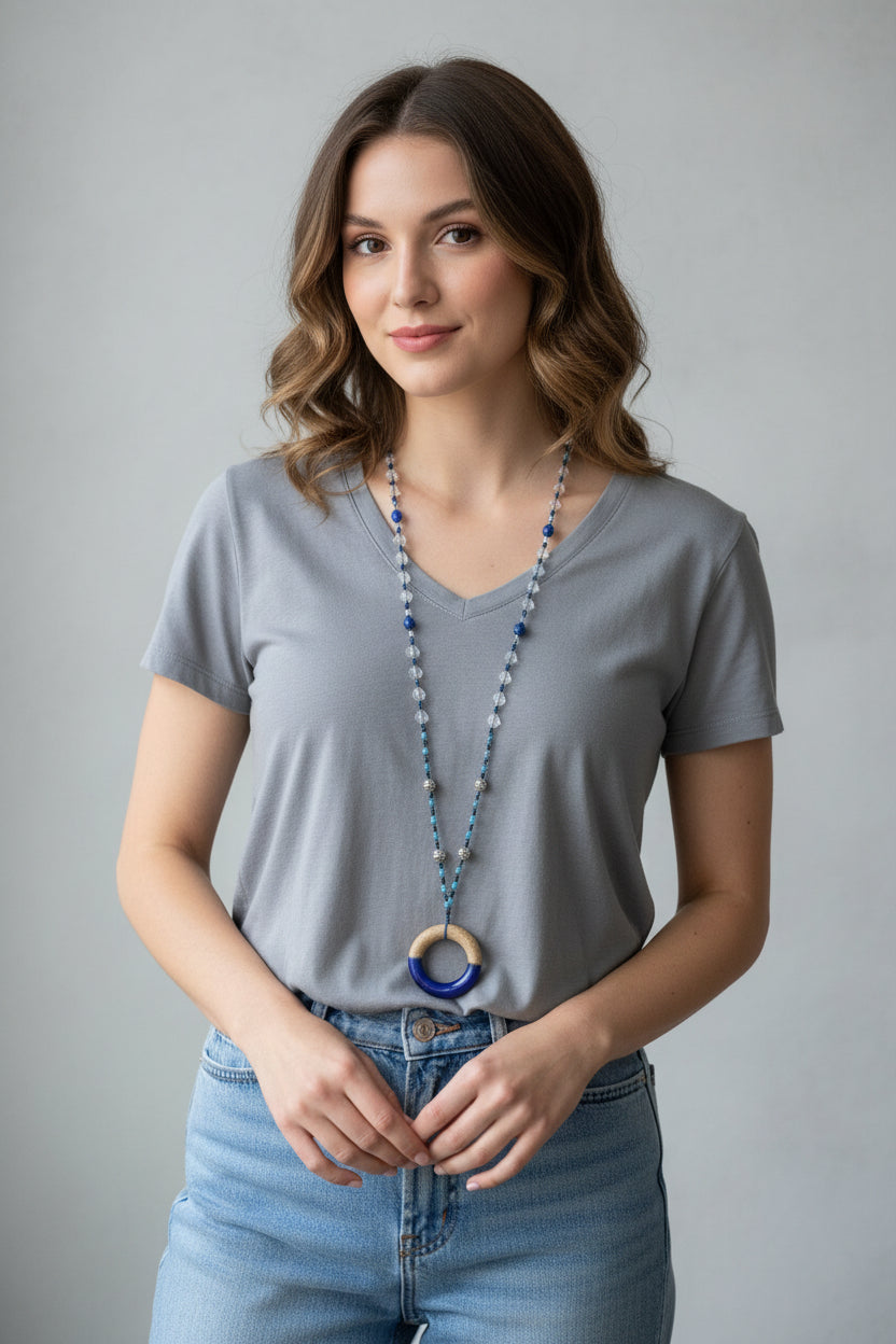 Coastal Blues Long Necklace