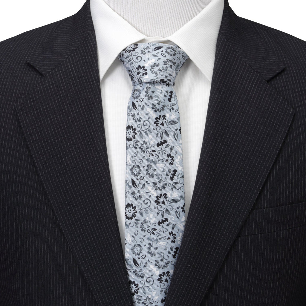 DC Batman Patterned Floral Blue Men's Tie