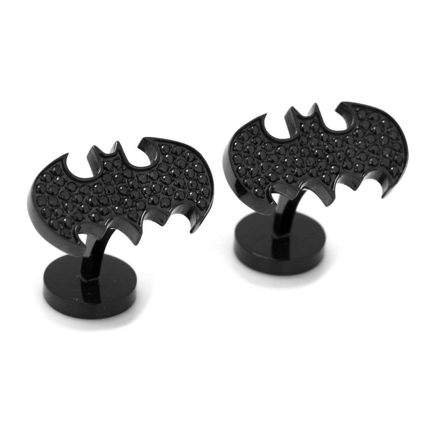 DC Batman Stainless Steel Black Pave Crystal Cufflinks