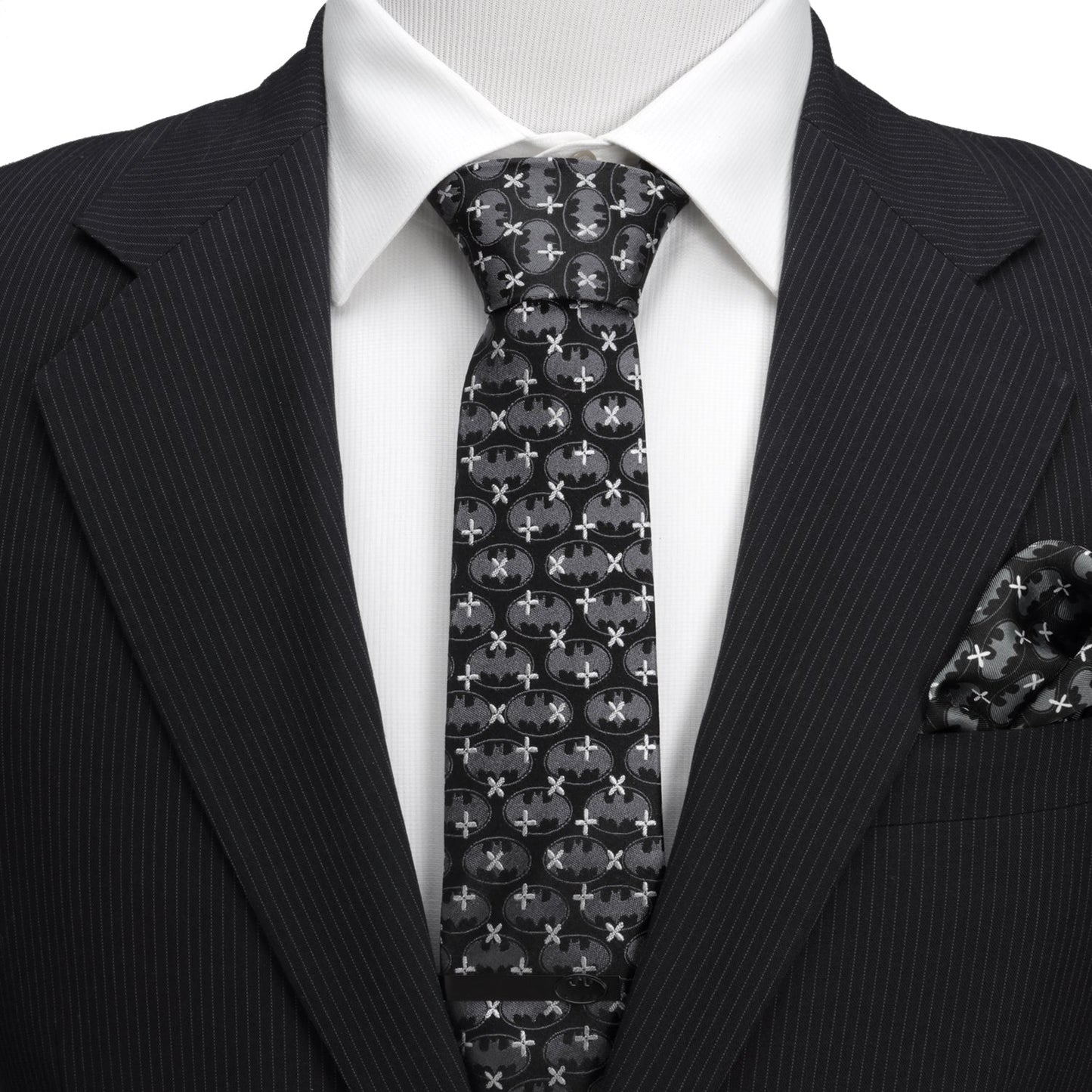 DC Batman Cross Black Silk Men's Tie