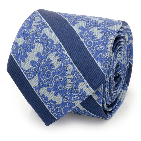 DC Batman Stripe Multi Emblem Blue Men's Tie