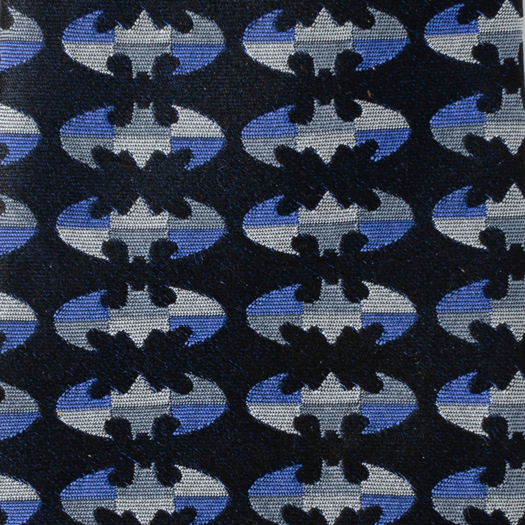 DC Batman Blue Blocked Black Men's Tie