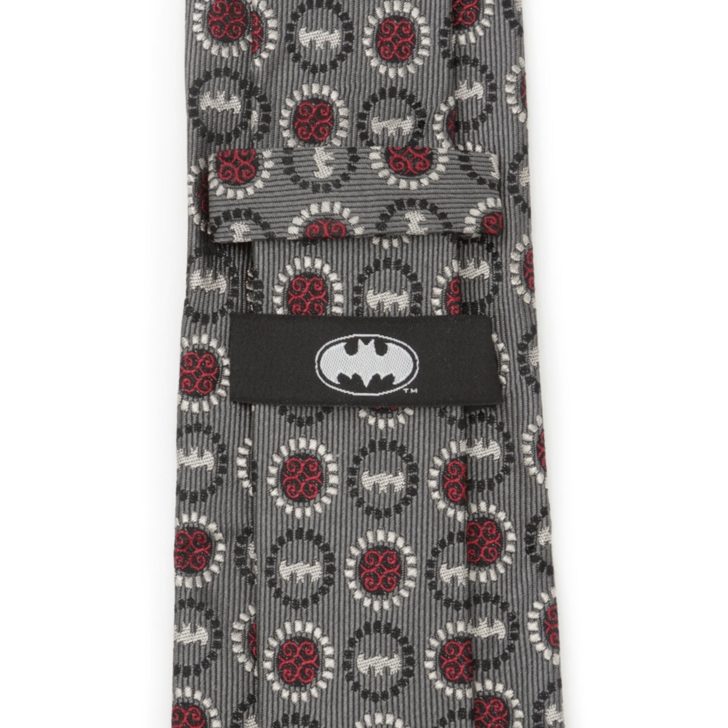 DC Batman Medallion Symbol Charcoal Silk Men's Tie