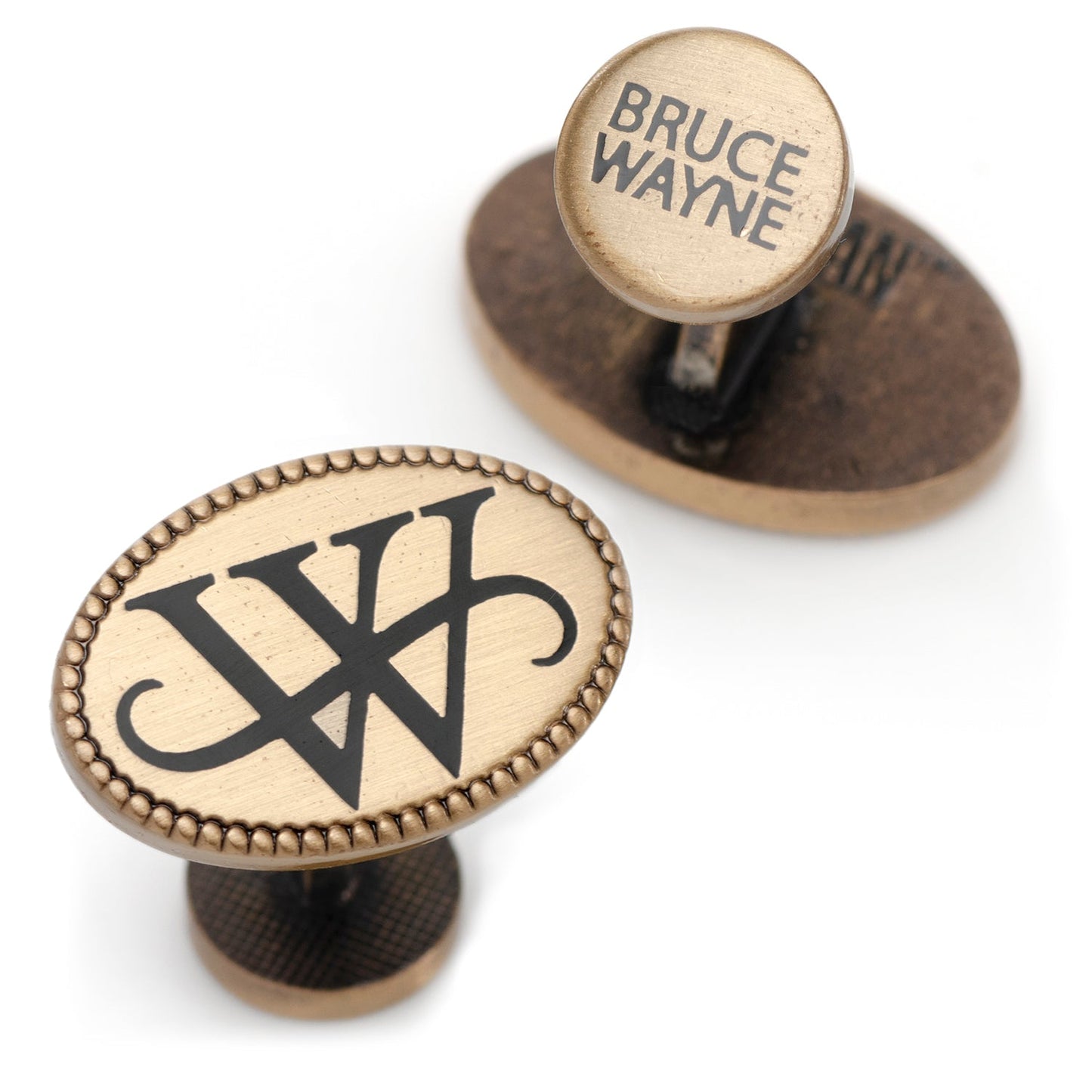 DC Batman Wayne Monogram Gold Cufflinks