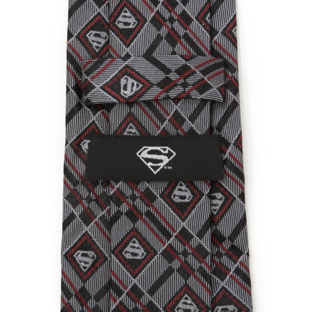 DC Superman Geometric Gray Silk Men's Tie