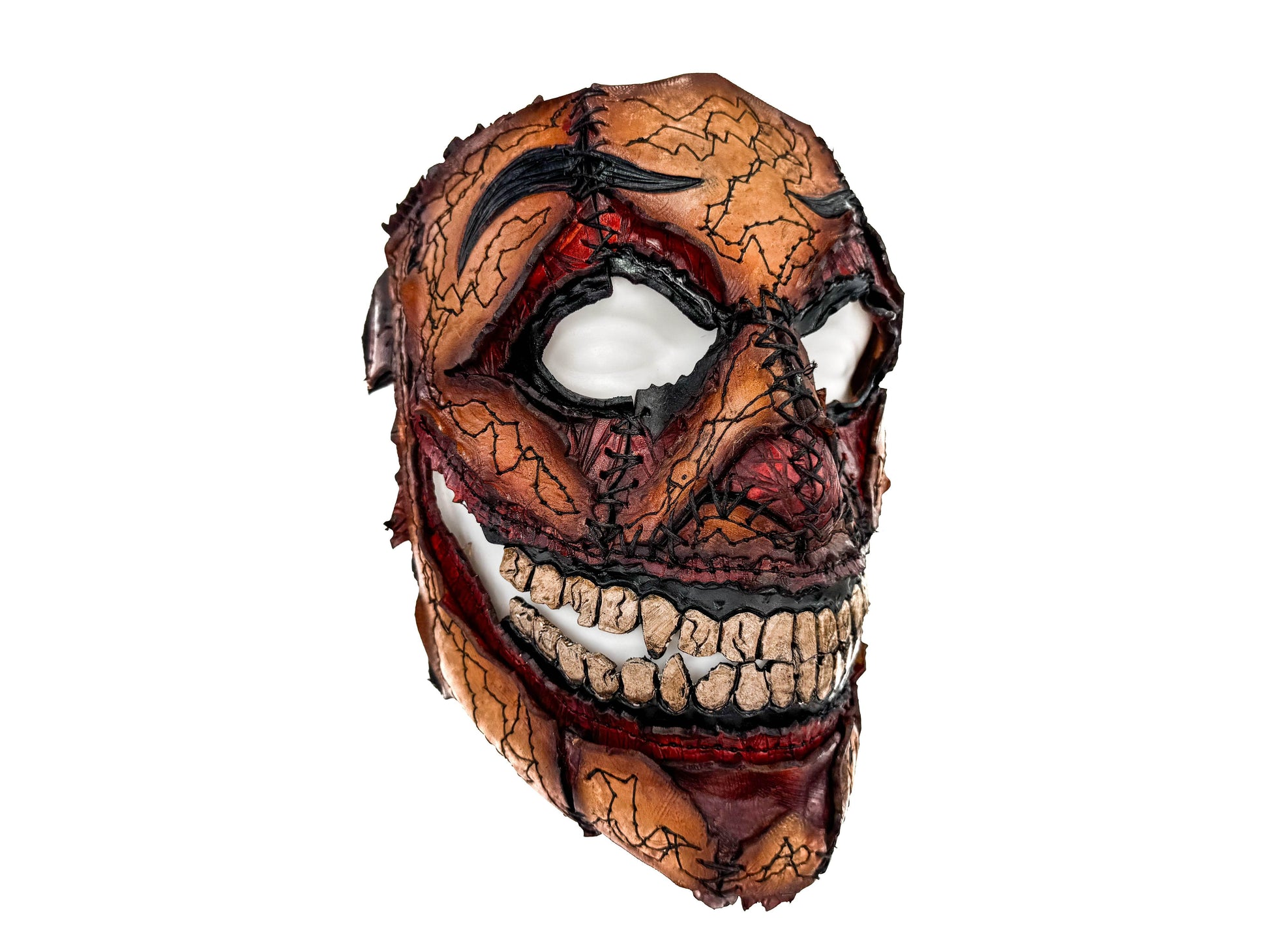 Genuine Leather Mask - GigaMyme Fleshy Edition - Handmade Mime Full Face Cover for Halloween, Performance or Cosplay Costume - 