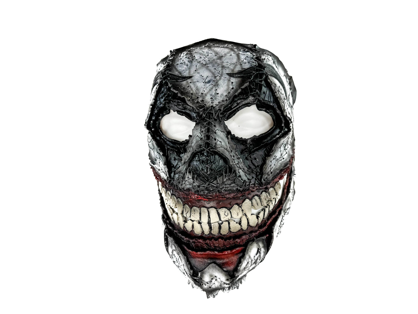 Genuine Leather Mask - GigaMyme Clown - Handmade Mime Full Face Cover for Halloween, Performance or Cosplay Costume - 