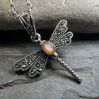 Triple Spiral Dragonfly Necklace