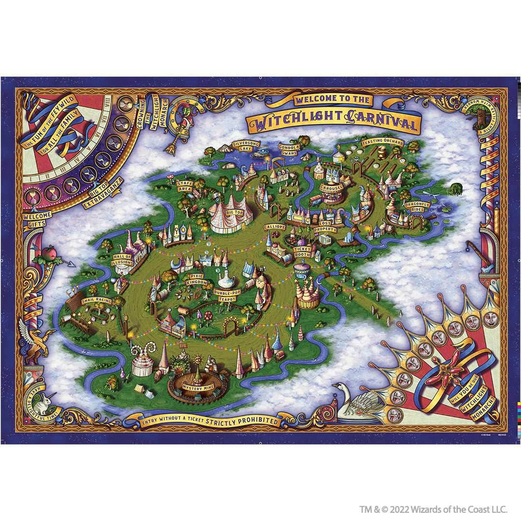 D&D: Icons of the Realms - The Domain of Prismeer and The Witchlight Carnival Wall Map - 