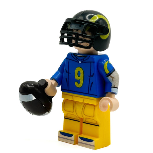 #9 QB LA Football Player Minifig made using LEGO parts - 