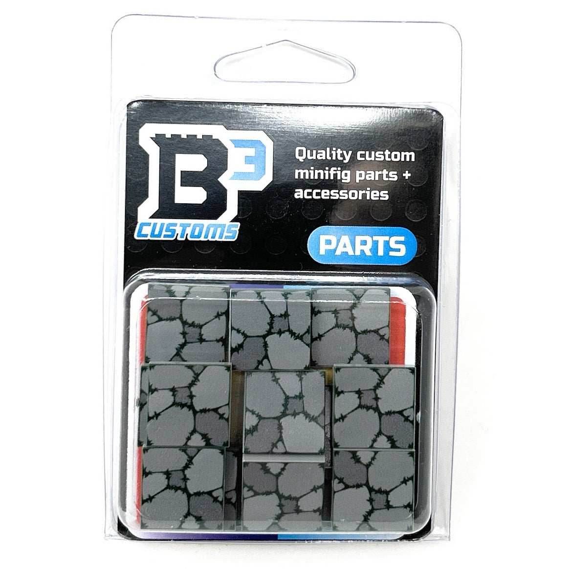 B3 Customs Cobblestone (Plant Overgrowth) Tile Part Pack (20 Tiles) made with LEGO parts - 