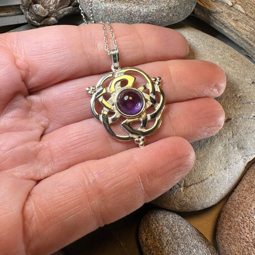 Kyrie Amethyst Celtic Knot Necklace