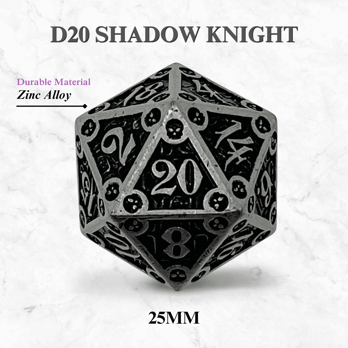 Dungeon Delve Runestones™ - 25mm D20 - Shadow Knight - 