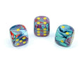 Festive® 16mm w/pips Mosaic/yellow d6 (sold per die) - 