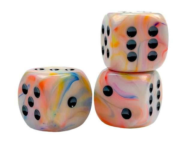 Festive® 30mm w/pips Circus™/black d6 Dice (sold per die) - 