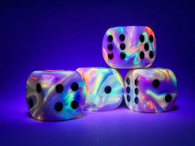 Festive® 30mm w/pips Circus™/black d6 Dice (sold per die) - 