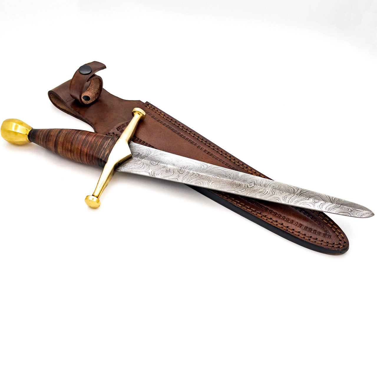 King of Thieves Full Tang Damascus Steel Arming Dagger Short Sword-2