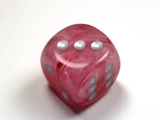 Ghostly Glow™ 30mm w/pips Pink/silver d6 Dice (sold per die) - 