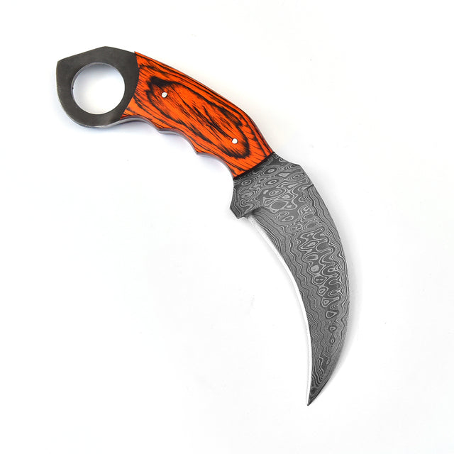 Wild Fixation Fixed Blade Damascus Karambit Knife-4