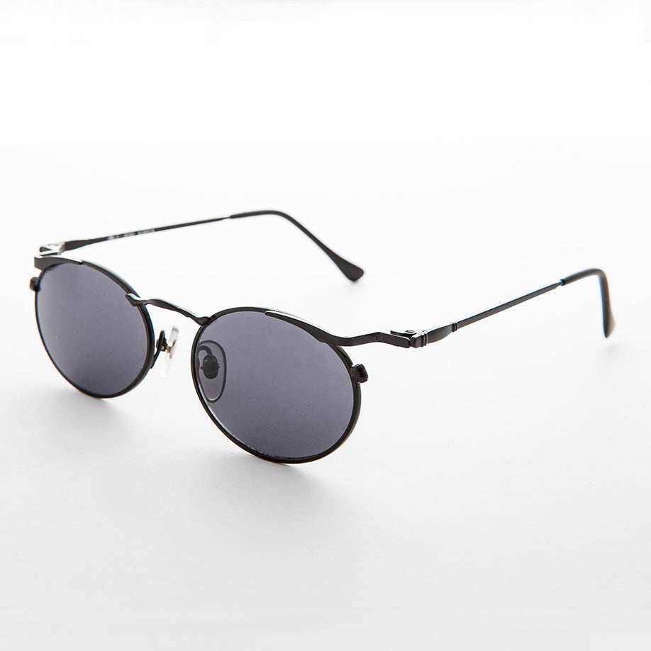 Oval Punk Grunge Steampunk Vintage Sunglass - Dieselgoth - Copper / Gray Lens