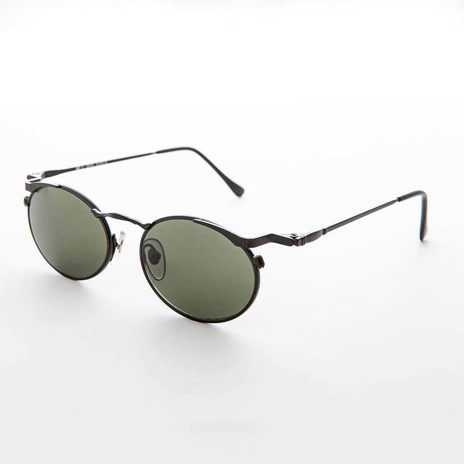 Oval Punk Grunge Steampunk Vintage Sunglass - Dieselgoth - Copper / Gray Lens