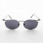 Oval Punk Grunge Steampunk Vintage Sunglass - Dieselgoth - Gunmetal / Gray Lens