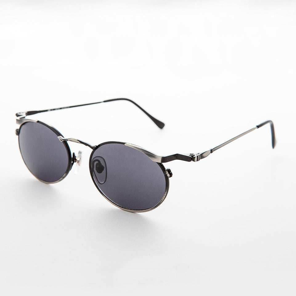 Oval Punk Grunge Steampunk Vintage Sunglass - Dieselgoth - Copper / Gray Lens