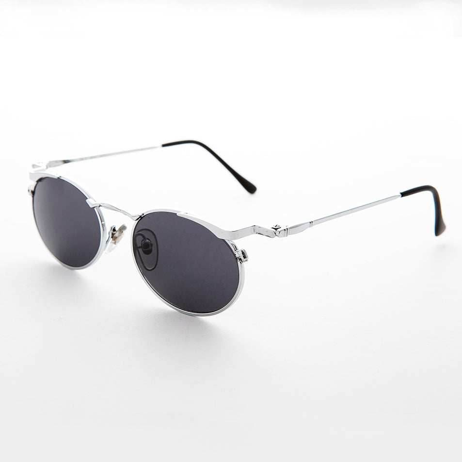 Oval Punk Grunge Steampunk Vintage Sunglass - Dieselgoth - Copper / Gray Lens