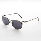 Oval Punk Grunge Steampunk Vintage Sunglass - Dieselgoth - Copper / Gray Lens