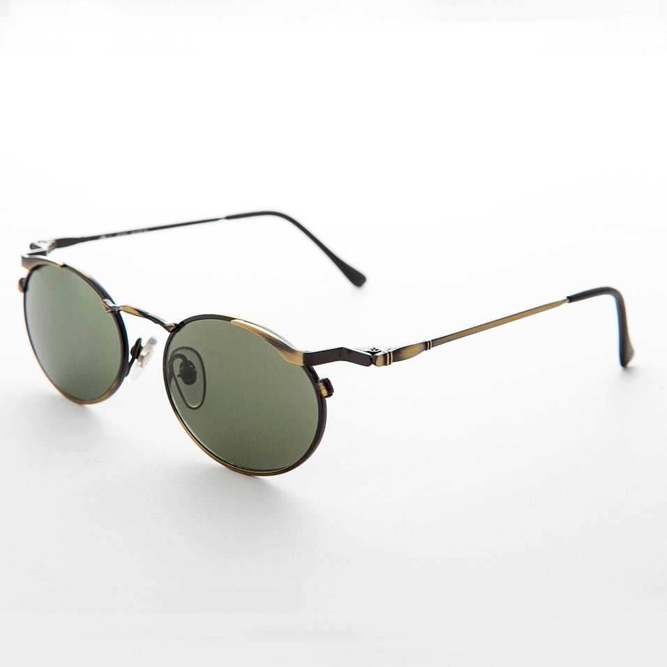 Oval Punk Grunge Steampunk Vintage Sunglass - Dieselgoth - Copper / Gray Lens