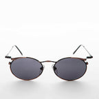 Oval Punk Grunge Steampunk Vintage Sunglass - Dieselgoth - Copper / Gray Lens