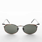 Oval Punk Grunge Steampunk Vintage Sunglass - Dieselgoth - Copper / Green Lens
