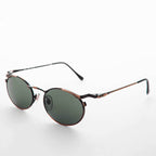 Oval Punk Grunge Steampunk Vintage Sunglass - Dieselgoth - Copper / Gray Lens
