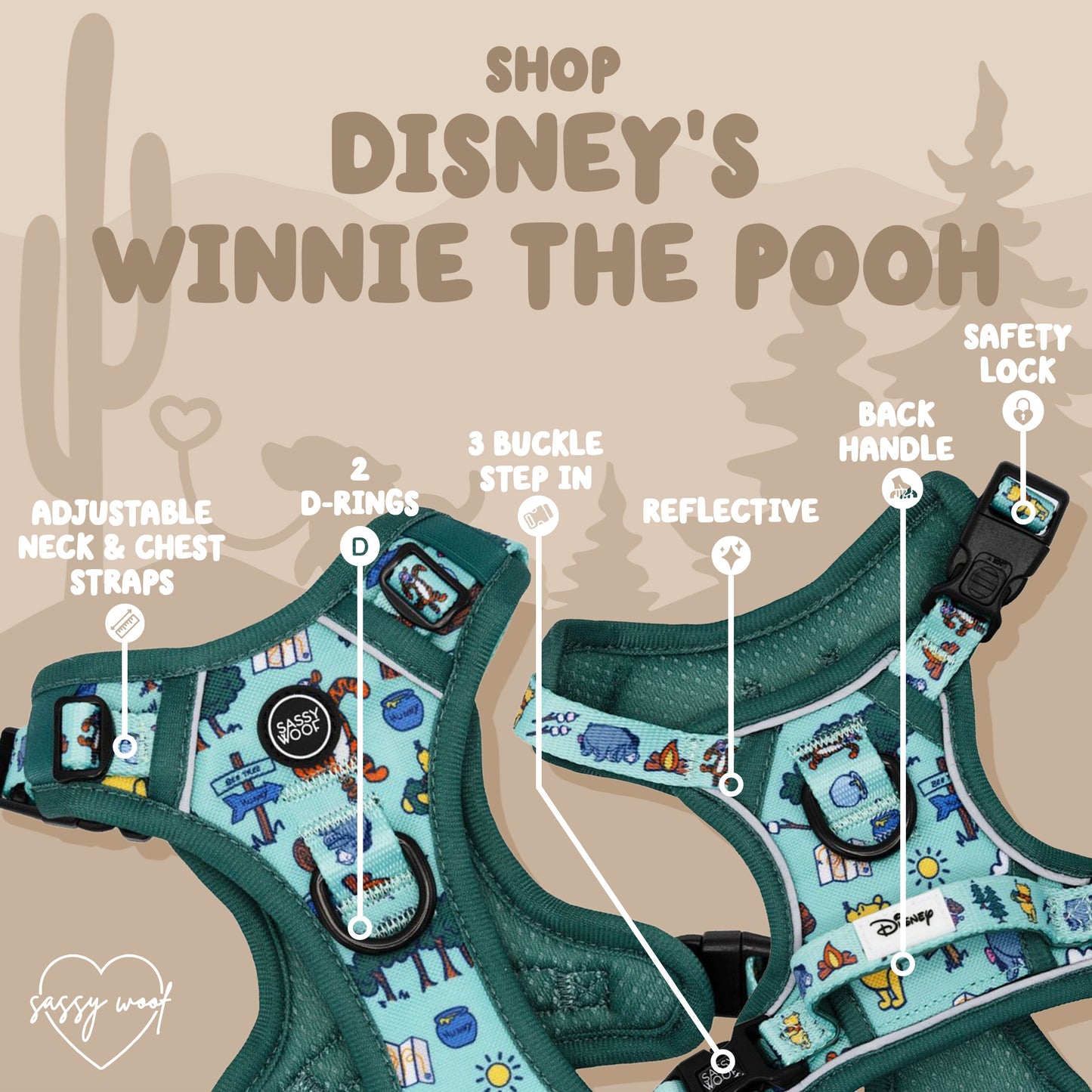 Dog Step-in Harness - Disney's Winnie the Pooh
