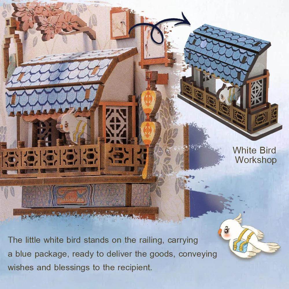 Book Nook Wizardi Miniature - Azure Phoenix Lodge Roombox Kit - 