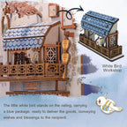 Book Nook Wizardi Miniature - Azure Phoenix Lodge Roombox Kit