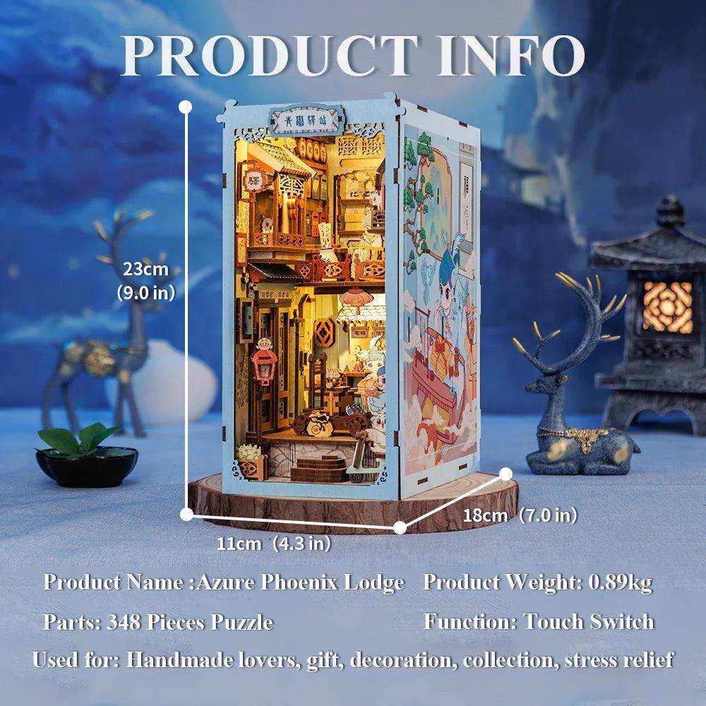Book Nook Wizardi Miniature - Azure Phoenix Lodge Roombox Kit - 