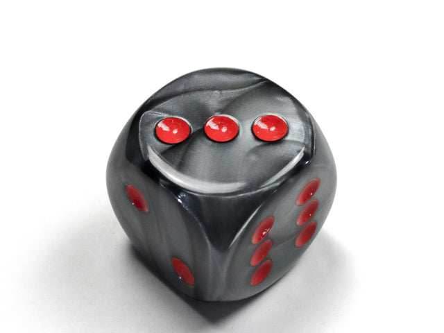 Velvet® 30mm w/pips Black/red d6 Dice (sold per die) - 