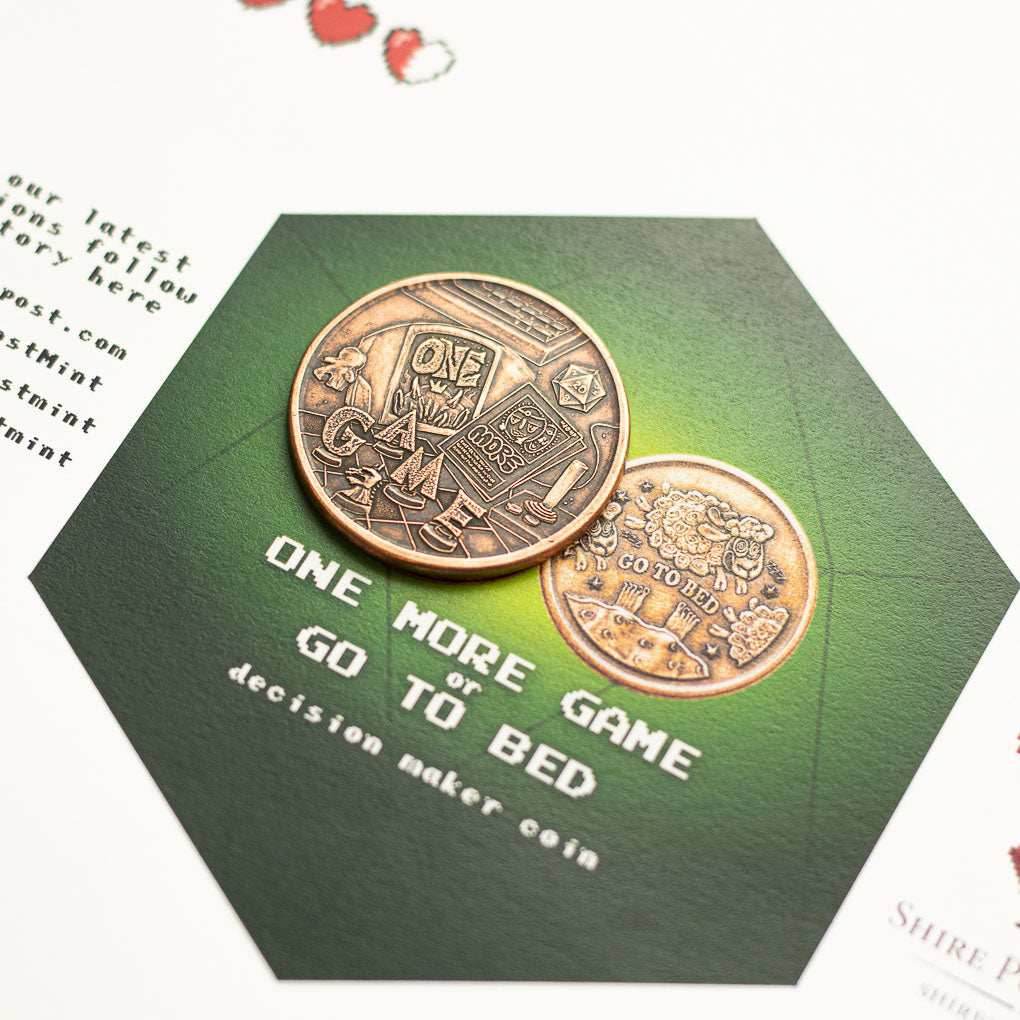 One More Game / Go to Bed Copper Decision Maker Coin - 