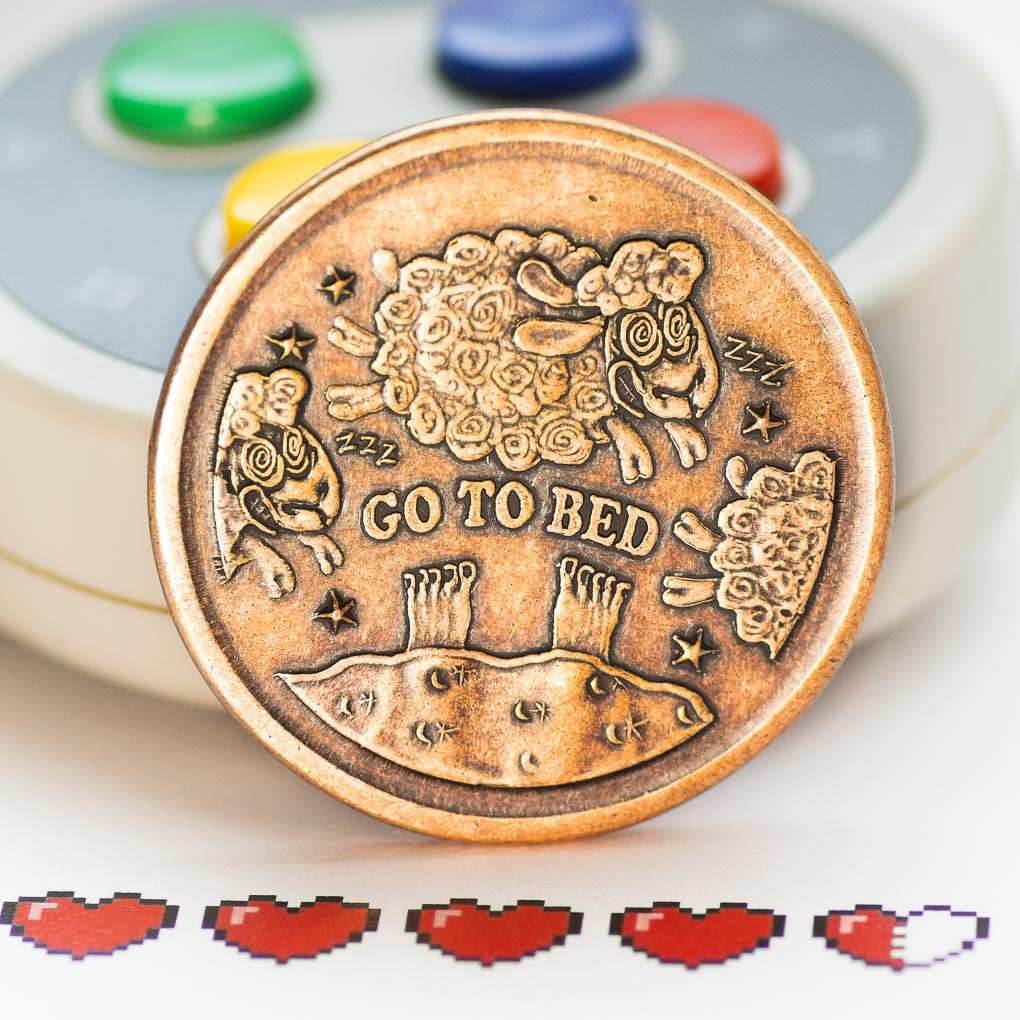 One More Game / Go to Bed Copper Decision Maker Coin - 