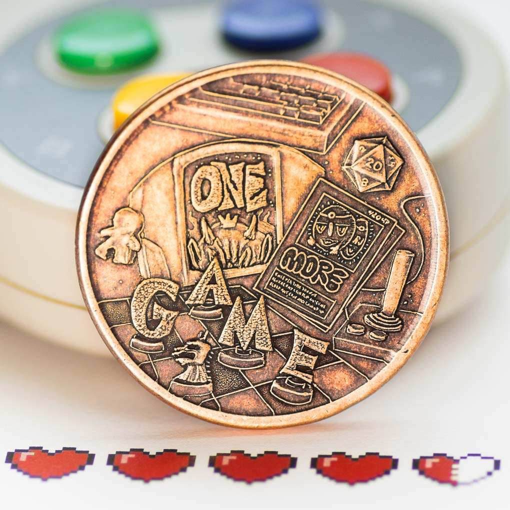 One More Game / Go to Bed Copper Decision Maker Coin - 