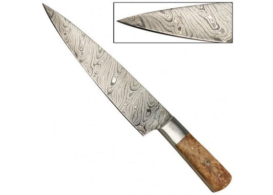Damascus Marble Sand Stone Fire Forged Hunting Knife-0
