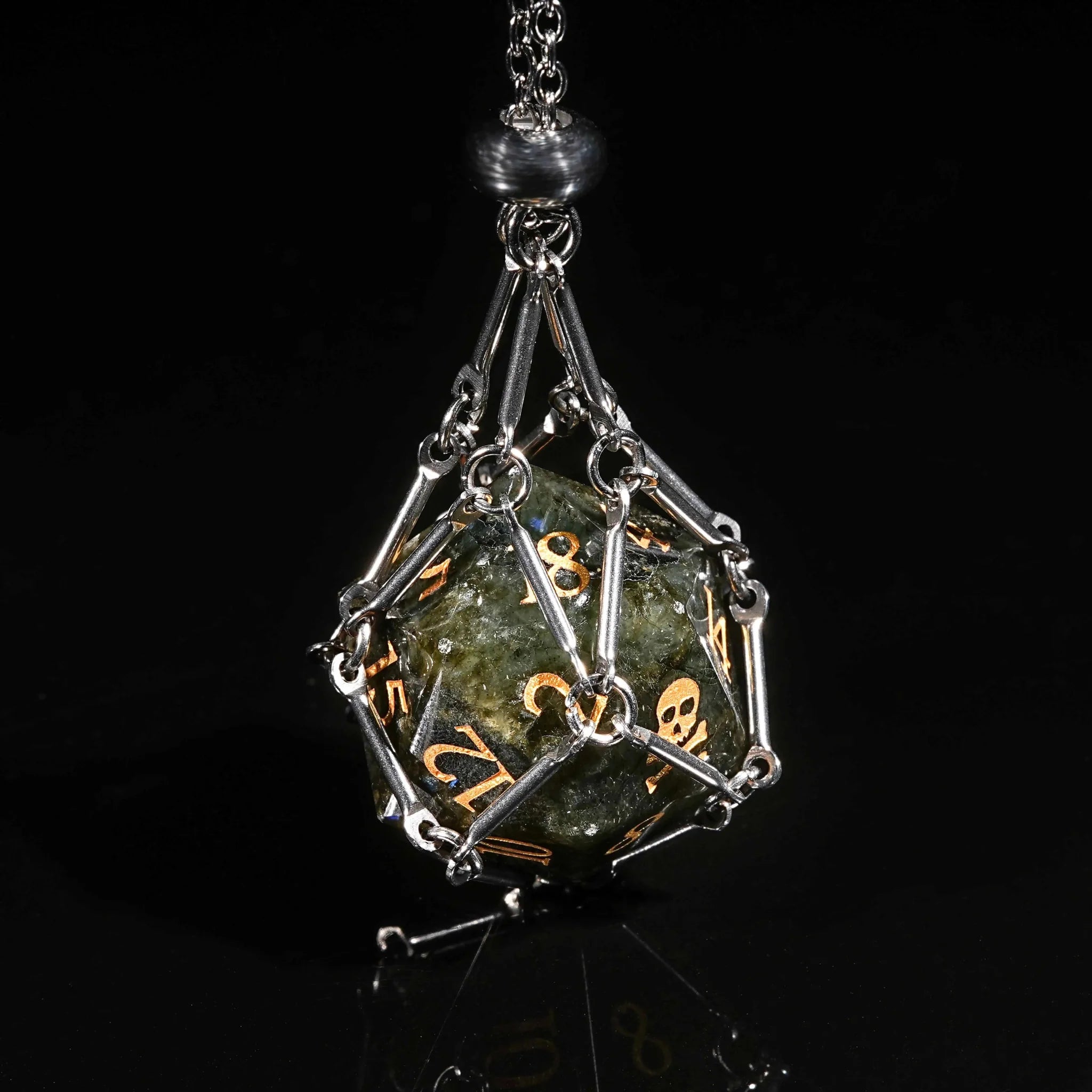 Undead Race - Pull Feldspar Gemstone Dice Set + Gold Font