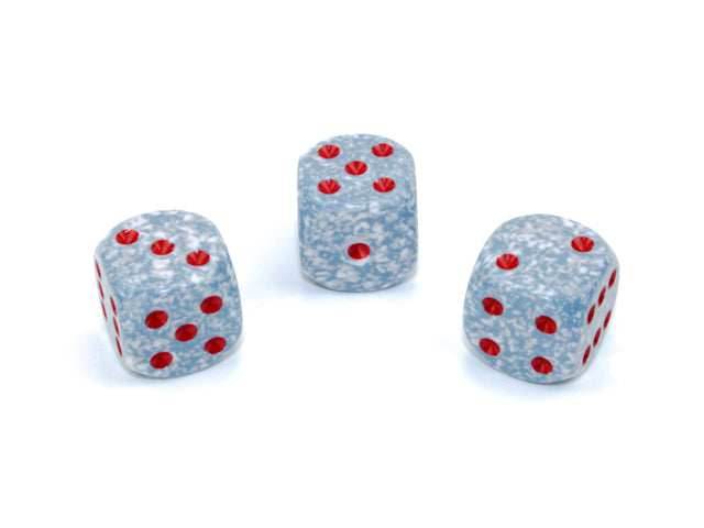 Air Speckled Grey & White w/Red Pips Chessex | White/Grey/Red (sold per die) - 