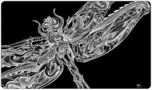 Dragonfly (Tilted) Playmat - Black / Standard Playmat / Plain