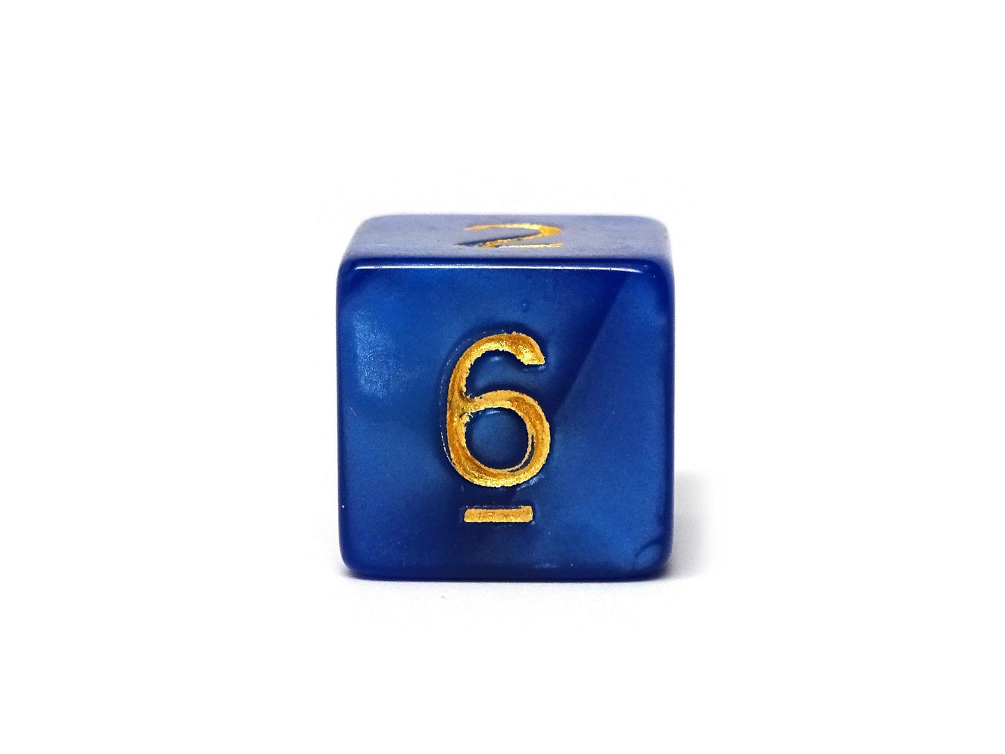 Royal Blue Marble Dice Collection - 7 Piece Set