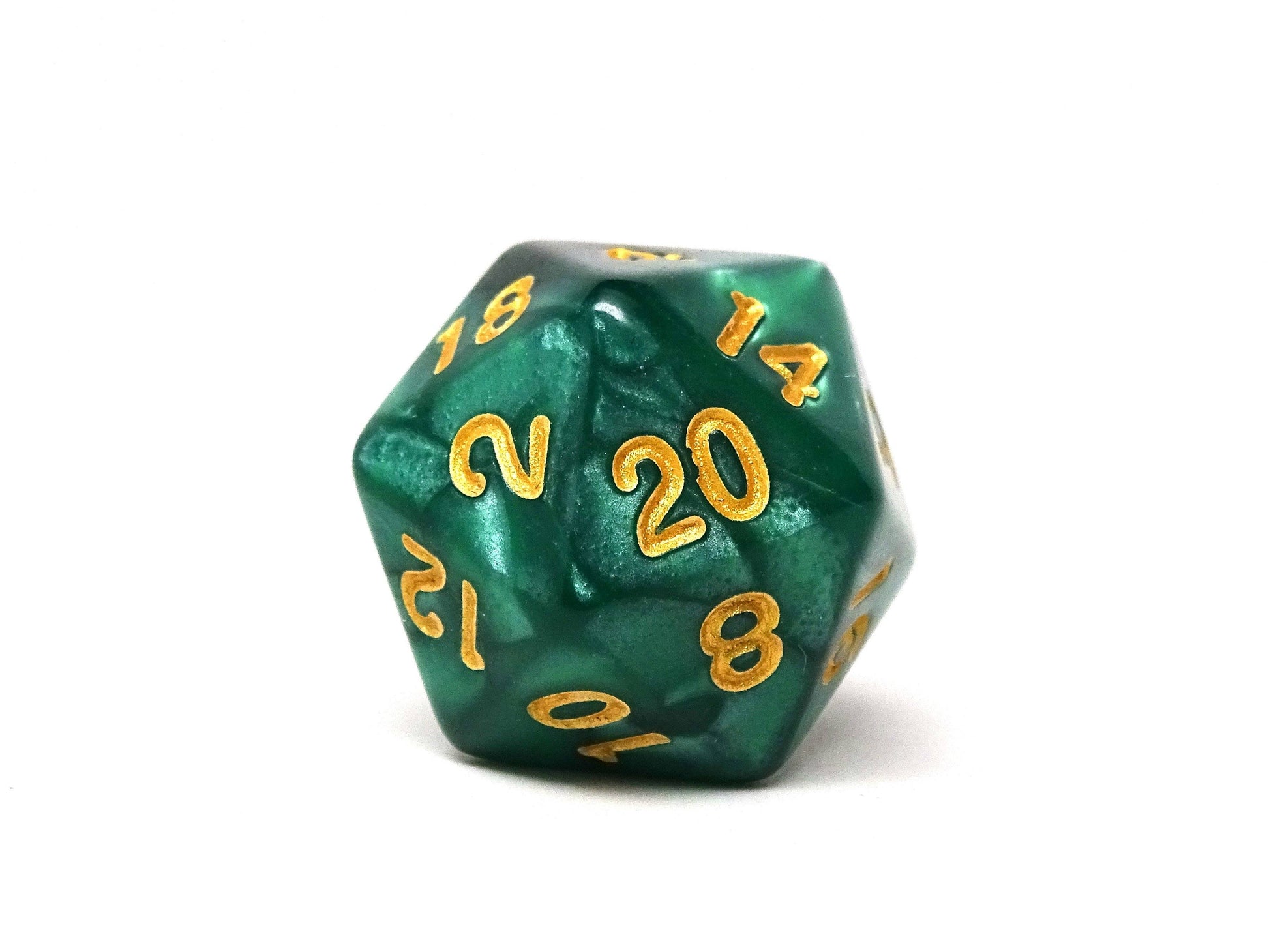 Emerald Marble Dice Collection - 7 Piece Set