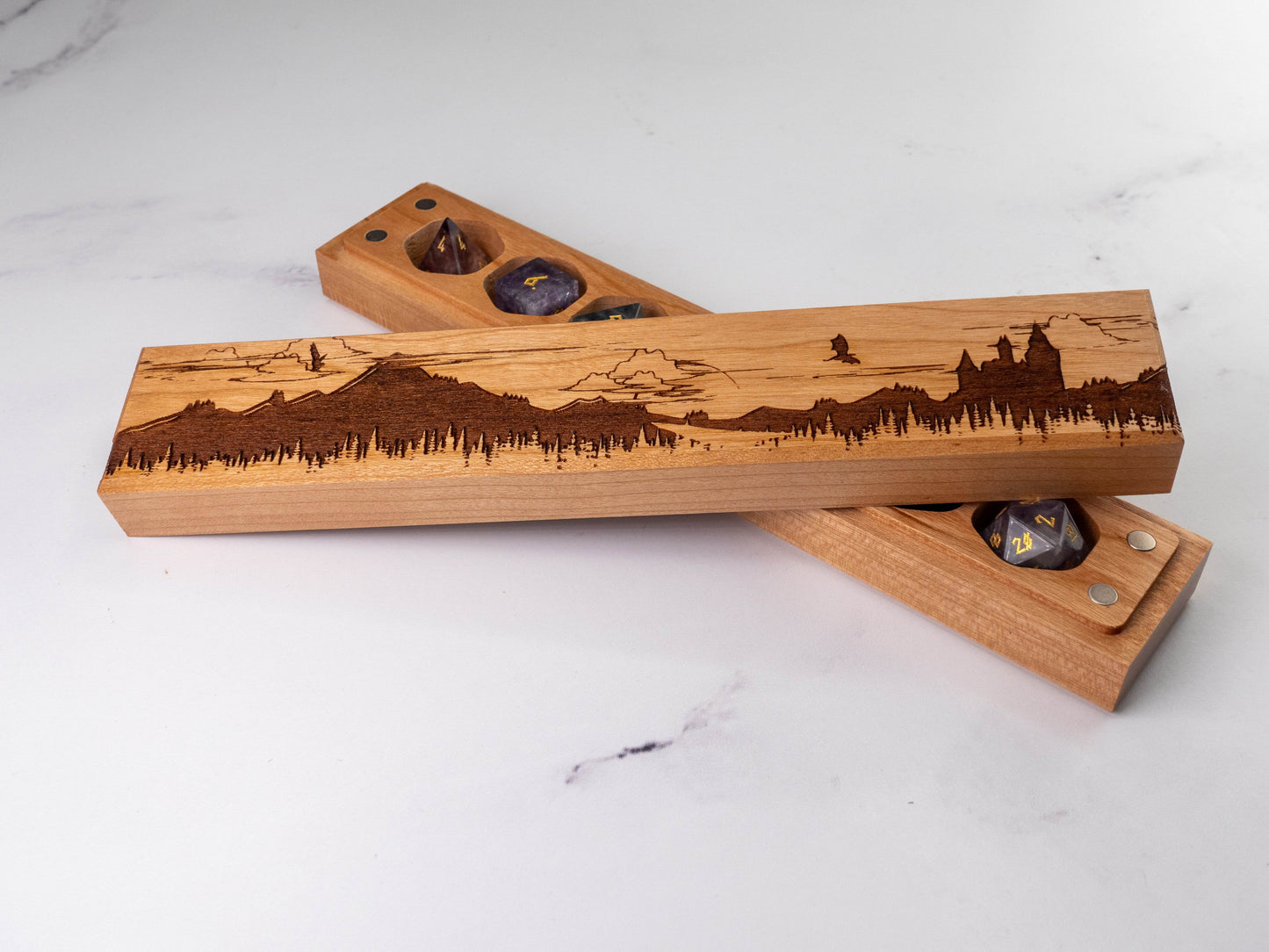 Fantasy | Engraved Council of 7 Dice Vault - Cherry