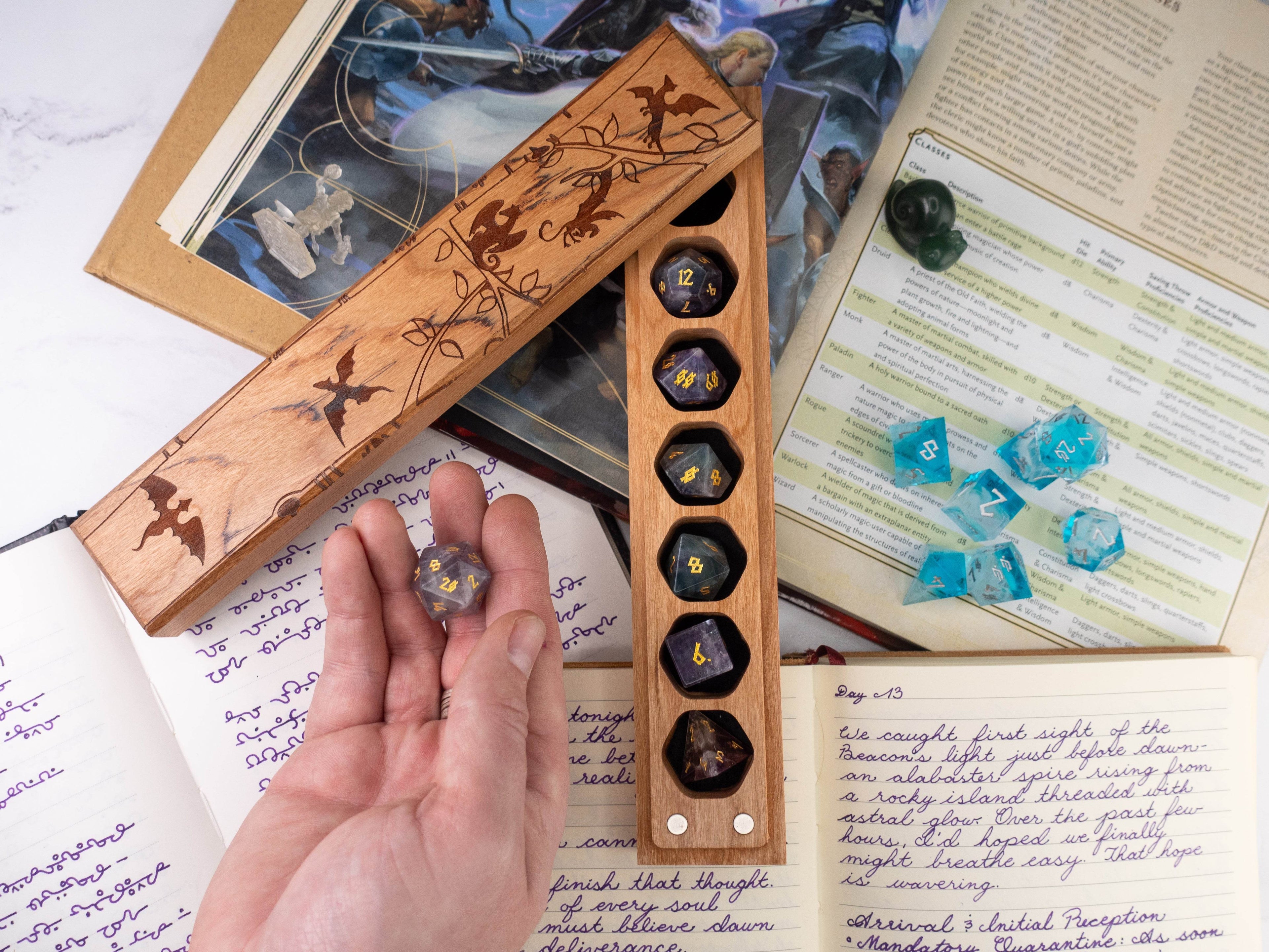 Dragon Tree | Engraved Council of 7 Dice Vault - Cherry